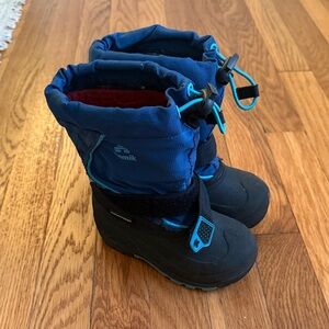 Kamik Black and Blue Kids Snow Boots